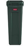 Rubbermaid Commercial Products Slim Jim Trash/Garbage Can with Venting Channels, 23-Gallon, Green