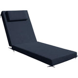Outdoor Lounge Chair mat, 71 inches x 21 inches, Waterproof Chaise Lounge Cushion with Anti-Loss Pillow