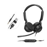 USB-A/C & 3.5MM Stereo Computer Headsets with Noise Cancelling Microphone for PC, Laptop