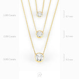 IGI Certified 1/4 to 3 Carat Lab Grown Diamond Round Solitaire Pendant Necklace