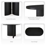 Signature Design by Ashley Rowanbeck Minimalist Dining Table for 8 People, Black
