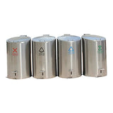 LOVULIFE Outdoor Trash Can Kitchen Trash Can Cylindrical Outdoor Stainless Steel Trash Can Large-Capacity Pedal Trash Can
