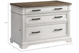 Ashford & Sons 42" Wood Lateral File Cabinet, Knotty Oak Veneer, Rustic White