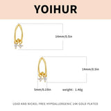 YOIHUR Gold Studs Earrings for Women Dainty Cubic Zirconia Flat Back Earrings 14K Plated Hypoallergenic Lightweight Minimalist Gold Earrings Jewelry Gifts for Women