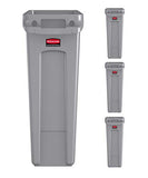 Rubbermaid Commercial Products Slim Jim Trash Can Waste Bin with Venting Channels, Gray