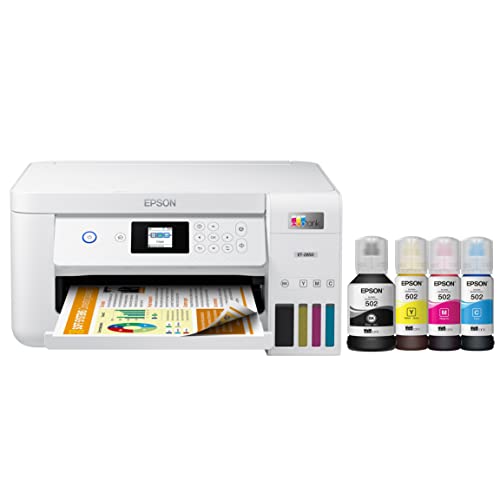 Epson EcoTank ET-2850 Wireless Color All-in-One Supertank Inkjet Printer, White - Print Scan Copy - 10 ppm