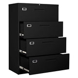 4 Drawer Filing Cabinet with Lock Metal Lateral File Cabinet Office Home Steel Lateral File Cabinet for A4 Legal/Letter