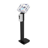 CTA Premium Heavy-Duty Secured Stand with Acrylic Glove, Mask Box & Contactless Soap or Hand Sanitizer Dispenser for Offices