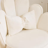 VINGLI Petal Makeup Vanity Chair with Back,Flower Cute Girls Desk Chair