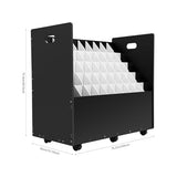 Blue Print Storage Organizer with Wheels, 50 Slots Mobile Blueprint Storage Rack Cart