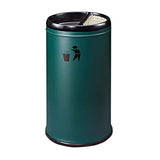 Outdoor Trash Cans Bins Retro Metal Trash Can Round Bucket Shape