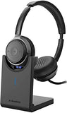 Clear Talking, Hi-Fi Music, Low Latency, Wireless Headphones with Charging Base for Computer, PC, Laptop