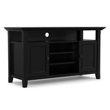 SIMPLIHOME Amherst 54" Wide Solid Wood TV Stand in Black