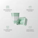 Collapsible Car Trash Can with Lid, 1.06 Gallon Foldable Auto Garbage Bin for Cup Holder