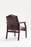 Leather Office Guest Chairs Set of 2, Ergonomic Waiting Room Chair with Arms Reception Chairs