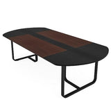 70.86 Inches 6FT Oval Conference Table, Two-Tone Finish Curved Meeting Tables for Office