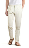 GINGTTO Mens Linen Pants Slim Fit Tapered Lightweight Summer Casual Pants for Men Khaki 30
