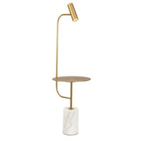 POCHY Luxury Floor Lamp Floor Lamp with Shelves Modern Luxury Metal Standing Lamps Adjustable Shade Floor Light Marble Base Tall Lighting Easy use