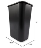 Rubbermaid Commercial Products Deskside Wastebasket/Trash Can, 10.25-Gallon/41-Quart, Black, Plastic, Pack of 4