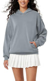 ODODOS Women's Modal Soft Oversized Hoodies Long Sleeve Hooded Sweatshirts Pullover Top with Kangaroo Pocket, Grey Blue, Medium