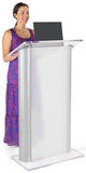 Displays2go Acrylic Podium with Frosted Panel, Modern Church Lectern, Rubber Feet