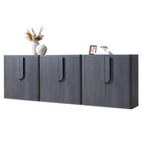 93.42'' Sideboard Buffet Cabinet W/Storage, Modern Accent Cabinets W/Curved Handles & Adjustable Shelves
