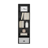 Furinno LUDER Book Shelf, 5-Cube Bookshelf, Bookcase with Open Shelf, 9.4 x 15.8 x 52, for Living Room, Bedroom, Home Office, Blackwood