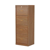 4-Drawer Vertical File Cabinet with Lock, Wood Finish