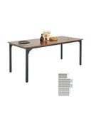 Rectangle Dining Table, 71 inch Length Large Wood Tables for 6-8 Person, Farmhouse Dinner Furniture, Rustic Conference Desk with Iron Legs