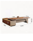 UZZUR L-Shaped Executive Desk, Desk with Storage Drawers