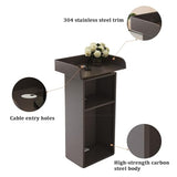 Bcofo Heavy Duty Metal Speech Stand Podium Lectern with Storage Shelves