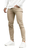 GINGTTO Skinny Jeans Men Tapered Leg Khaki Jeans for Men Elastic Waist Athletic 28