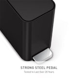 simplehuman Slim Step Can, 5L / 1.3 Gallon Compact Bathroom Trash Can, Liner Pocket