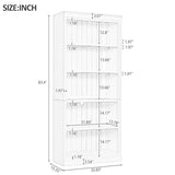 Merax 83" Tall Set of 2 Wood 5-Tier Bookshelf Bookcase with Adjustable Storage Shelves