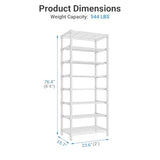VIPEK S1 Shoe Rack, 8-Tier Metal Durable Shoe Organizer, Up to 24 Pairs, Adjustable & Detachable Shoe Shelves, Holds Up to 544 lbs, White
