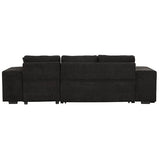 104.5 inch Reversible Sleeper Sectional Sofa with Pull Out Bed , Convertible L Shaped Sectional Couch with Storage Chaise and 2 Stools