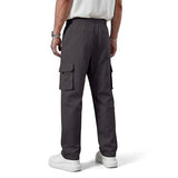 GINGTTO Mens Cargo Pants Slim Fit Black Stretch Cargo Joggers Men with Pockets Elastic Waist 34W×30L