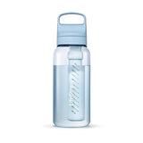 LifeStraw Go Series – BPA-Free Water Filter Bottle for Travel and Everyday use removes Bacteria, parasites and microplastics, Improves Taste, 1L 2-Pack; Icelandic Blue and Aegean Sea