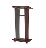 FixtureDisplays® Wood Podium with Frost Acrylic Front Panel