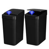 QSFWCSM 2 Pack Bathroom Trash can, Smart Touchless Trash Can, Automatic Motion Sensor Trash Bin (Black+Black)