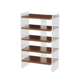 YQJJGL Shoe Rack for Entryway, Solid Wood and Acrylic Structure Shoe Stand, 5-Tier Modern Shoe Shelf, Ideal for Small, Living Room and Walk-in Closet