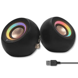Bluetooth, Aux, and USB Speakers with RGB Lighting for Desk Top, Laptops, Tablet