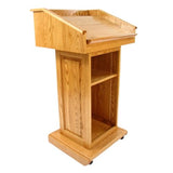 Counselor Solid Wood Podium Lectern – Handcrafted Oak Presentation Podium for Churches, Schools, Events