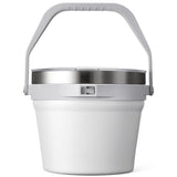 COKTIK 7L Insulated Ice Bucket with Lid，Double Wall Vacuum Stainless Steel Beverage Bucket Keeps Frozen Longer，Holds 6 Longnecks or 3 Bottles of Wine，for hot food, Large Parties(No Accessories, White)
