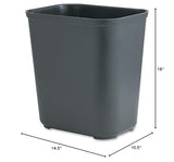 Rubbermaid Commercial Products Fire Resistant Wastebasket 7GAL/28 QT, Black, for Hospitals/Schools/Hotels/Offices