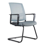 CLATINA Office Guest Chair with Lumbar Support and Mid Back Mesh Space Air Grid Series for Reception Conference Room Gray