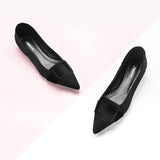 C.Paravano Flat Shoes for Women | Women's Flats | Pointed Toe Flats | Velvet Flats | Dressy Flats for Women (Black,Size 9)