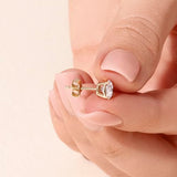 14K Yellow/White Gold Stud Earrings With 1-2 Carat Lab Grown Diamond