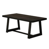 Plank+Beam 72 Inch Farmhouse Dining Table, Solid Wood Rustic Kitchen Table, Large Wooden Rectangular Dinner Table for Dining Room, Black