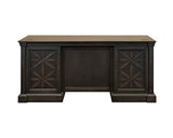 Traditional Wood Double Pedestal Executive Desk, Writing Table, Office Desk, Fully Assembled, Dark Brown